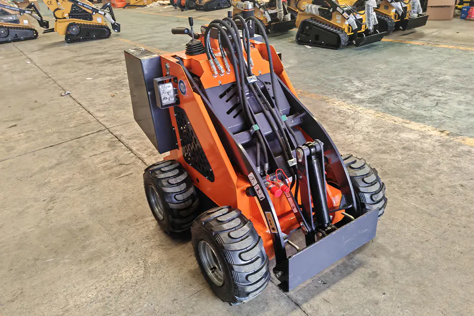 Chinese Mini Steer Skid Loader On Display At The Manufacturer Factory 5